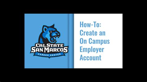 On Campus Employer Account In Handshake Youtube