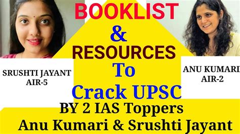 Upsc Must Read Booklist And Resources By Ias Toppers Anu Kumari