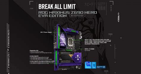 ASUS ROG MAXIMUS Z690 HERO EVA Edition LGA1700 ATX Motherboard, Intel ...