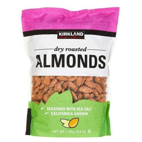 Kirkland Signature Dry Roasted Almonds Seasoned With Sea Salt 25 Lb 40oz Kosher