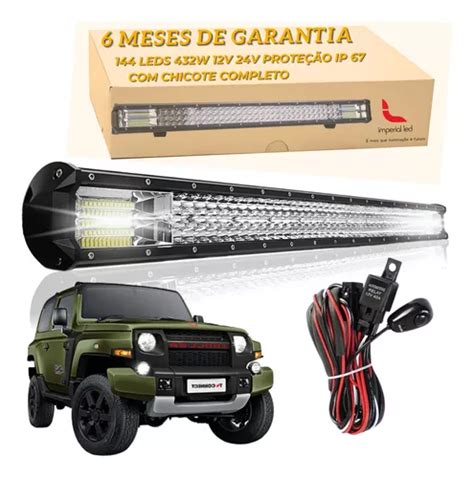 Barra De Led Automotiva W Cm Off Road X Jeep Chicote Frete Gr Tis