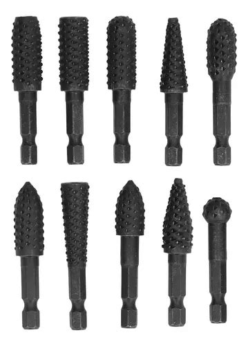 10 Brocas Rasp Para Pulir Madera Vástago Hexagonal De 1 4 P Cuotas