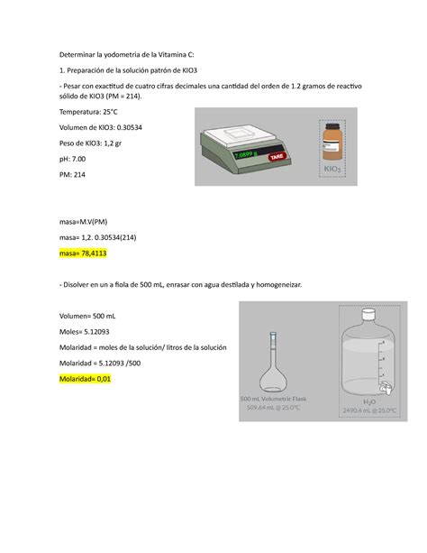 Determinar La Yodometria De La Vitamina C Determinar La Yodometria De