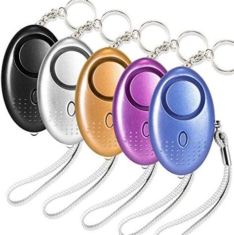 5 Pack Emergency Personal Security Alarm Keychain 140db With Led Light