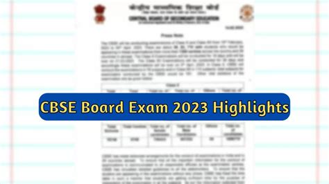 CBSE Board Exam 2023 Check Important Board Exam Details