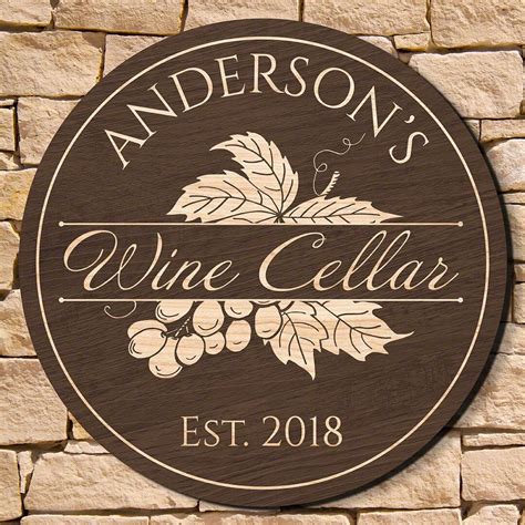 Personalized Wine Cellar Sign Custom Winery Signs Vineyard Sign