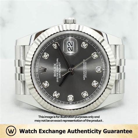 Pre Owned Rolex Datejust Jubilee Slate W Points Diamond