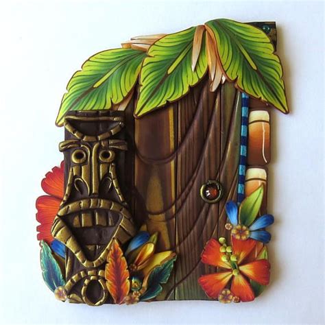 Tiki Hut Fairy Door Handmade Pixie Portal Miniature Fairy Etsy