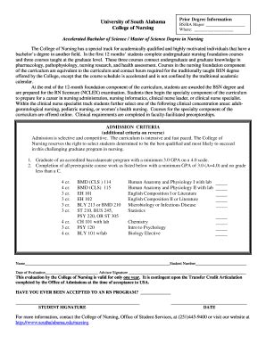 Fillable Online Accelerated Advising Sheet Fax Email Print Pdffiller