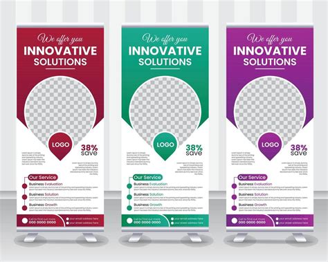 Modern Corporate Roll Up Banner Design Stand Template In Multiple Eye