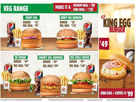 Burger King Printable Menu