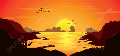 Sunset Vector Background With Forest Effect Sunset Vector Background Background Image And