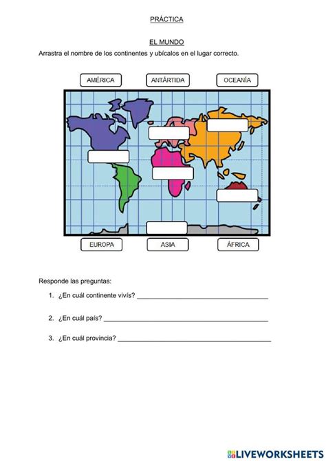 Repaso mapas worksheet Actividades de geografía Enseñanza de la