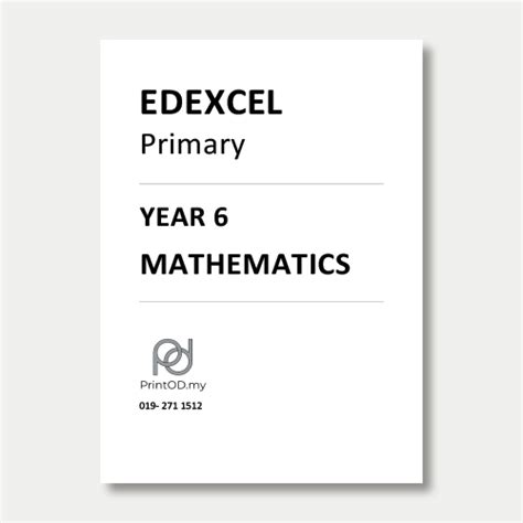 Edexcel Pearson Primary Year 6 Mathematics Past Papers Print On Demand