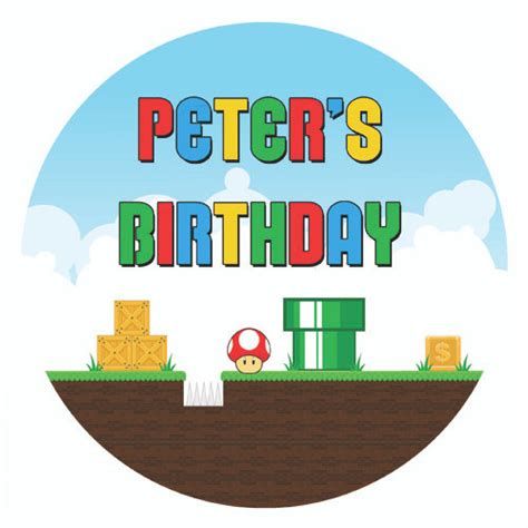 Birthday Party Labels And Stickers Marios Bros Inspired