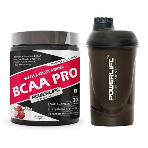 Powerlift Bcaa Pro With Shaker Gm Lychee For Men Women With