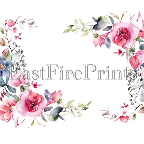 20 Watercolor Floral Border Clipart Botanical Clipart - Etsy