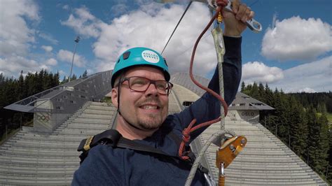 Holmenkollen zip line - YouTube