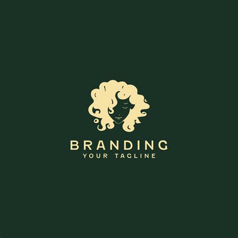 Curly Hair Woman Logo Design Template 16834527 Vector Art At Vecteezy