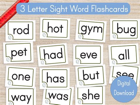 sight words flashcards printable sight word  letter sight words
