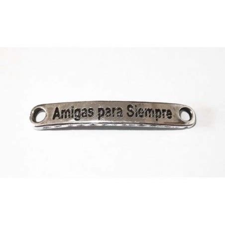 Entrepieza zamak baño de plata Amigas para Siempre 40 x 7 mm