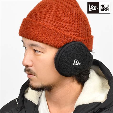 イヤーマフ メンズ 耳当て レディース Newera ニューエラ 防寒 暖かい 折りたたみ サイズ調整 黒 茶 レオパード カモ ボア コーデュロイ 通勤 通学 男子 高校生 Newera