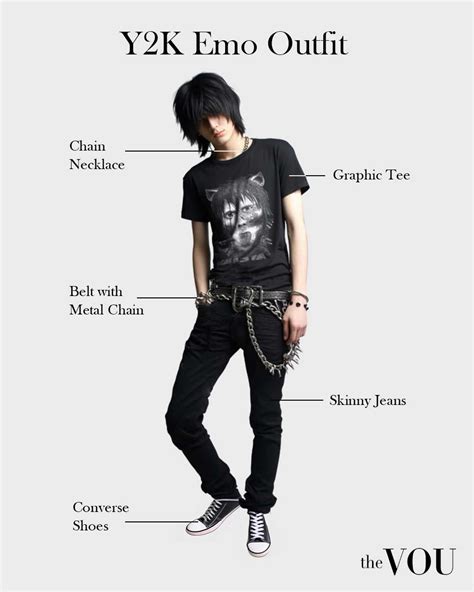 Y2k Emo Style Outfit For Men Emo Style Outfits Emo Fashion Men Emo