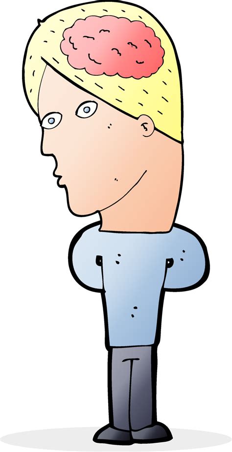 Cartoon Man With Big Brain 12280670 Vector Art At Vecteezy