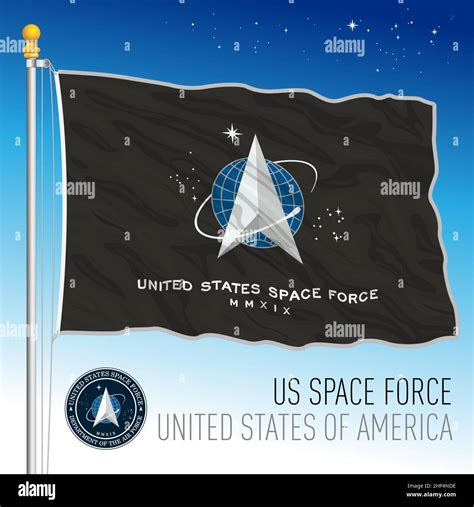 US Space Force official flag, United States, vector illustration Stock ...