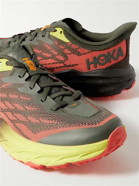 Hoka One One - Speedgoat 5 Rubber-Trimmed Mesh Running Sneakers - Green ...
