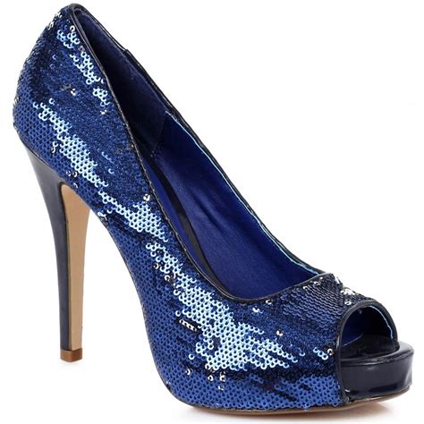 Blue Sparkly High Heels