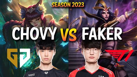 GEN Chovy Vs T1 Faker Chovy AHRI Vs Faker LEBLANC Mid KR Ranked