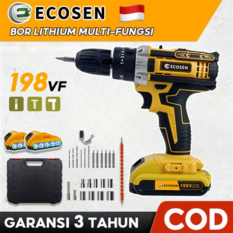 Jual ECOSEN Mesin Bor Baterai Tangan Cordless Drill Battery Bor