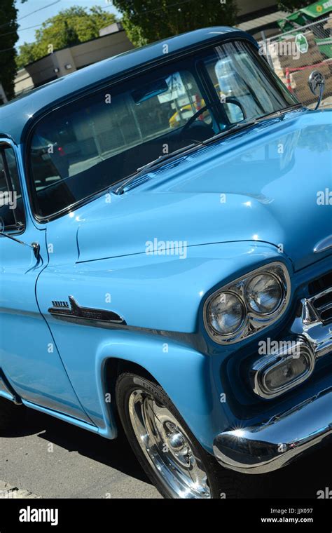 Blue Vintage Car Stock Photo - Alamy