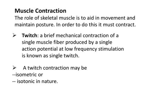 Ppt Muscle Contraction Powerpoint Presentation Free Download Id