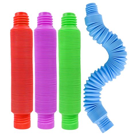 Giggle Zone Mega Pop And Twist Tubes 4 Pack Fidget Toy For Stress Relief