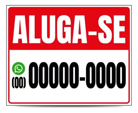 Placa De Sinaliza O Aluga Se X Pvc Mm Parcelamento Sem Juros