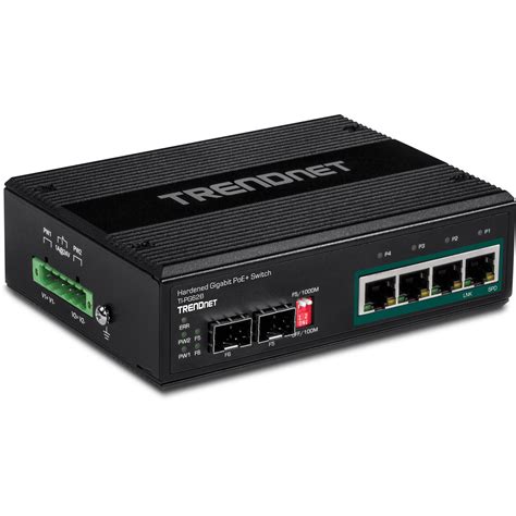 TRENDnet 6 Port Industrial Gigabit PoE DIN Rail Switch TI PG62B