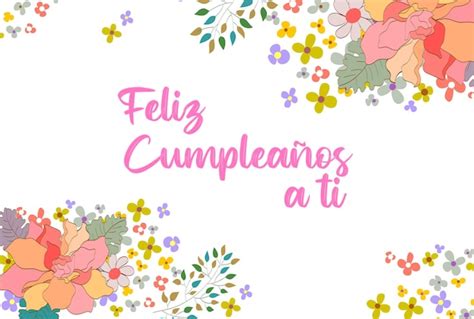 Feliz cumpleaños en español Vector Premium