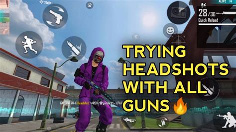 Trying Headshots With All Guns Only One Tap Headshots With Purple Criminal Bundle 👿 Youtube