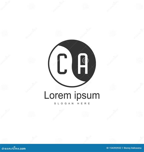 Initial Ca Logo Template With Modern Frame Minimalist Ca Letter Logo