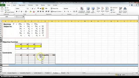 Using Solver For Linear Programming Part 2 Youtube