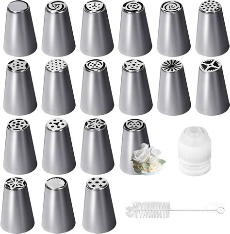 19 Pcs Russian Piping Tips Set Grass Icing Nozzles Cream Piping