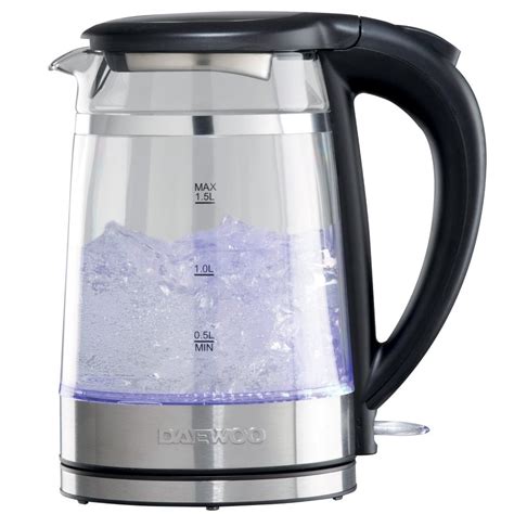 Daewoo L Cool Touch Transparent Glass Kettle With Light Up Led