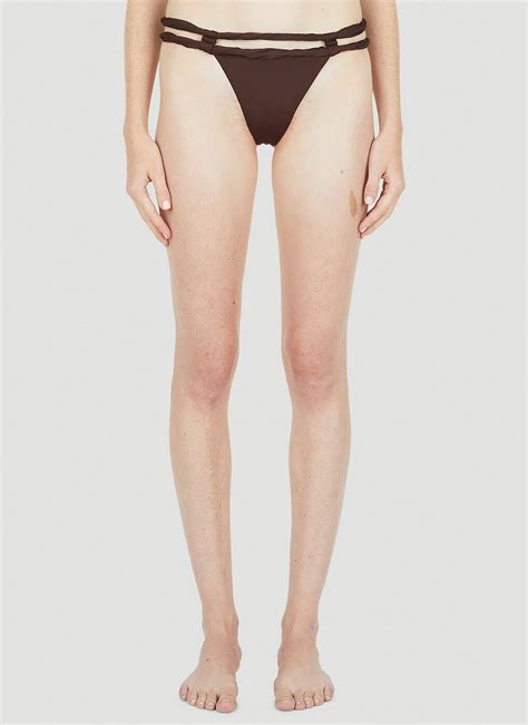 Le Bas De Maillot Sofio Bikini Bottoms In Brown Jacquemus