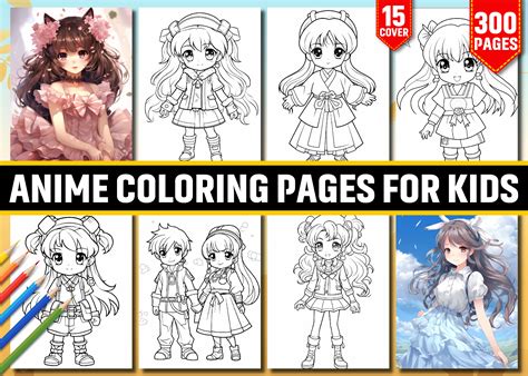 300 Anime Coloring Pages for Kids Graphic by WinSum Art · Creative Fabrica