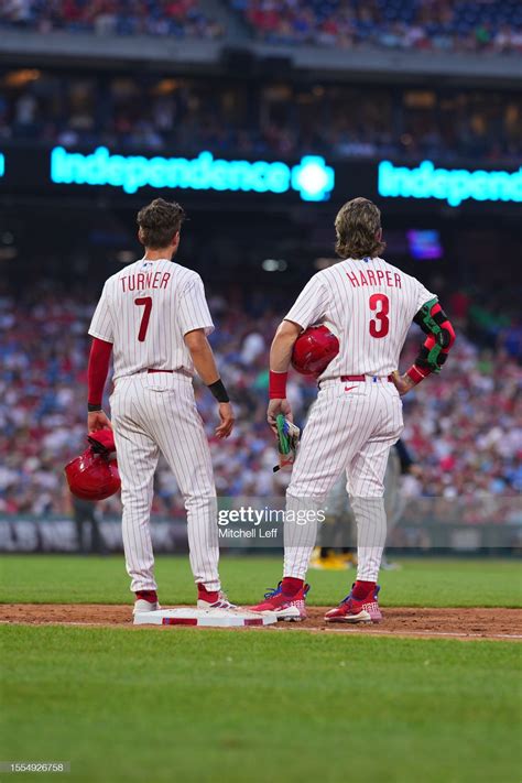 Trea Turner Of The Philadelphia Phillies Talks To Bryce Harper Artofit