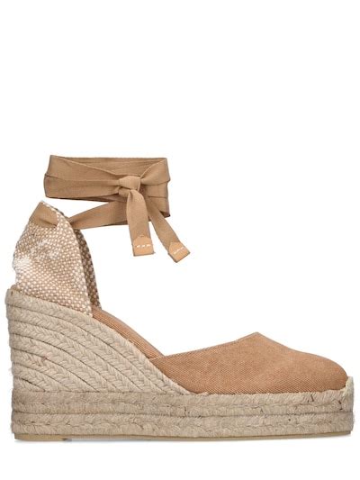 110mm Carina Cotton Espadrille Wedges Castañer Women Luisaviaroma