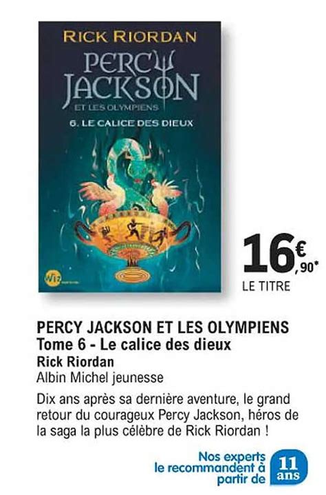 Promo Percy Jackson Et Les Olympiens Tome 6 Le Calice Des Dieux Rick