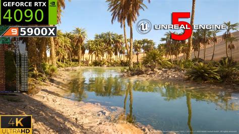 Unreal Engine 5 1 Dune Desert Landscape Oasis Daytime RTX 4090 4K